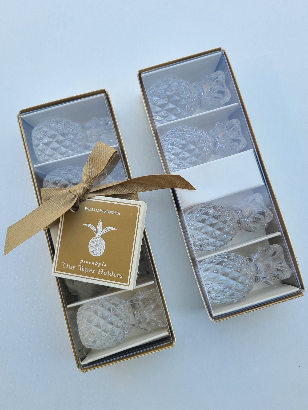NEW WILLIAMS SONOMA Tiny Taper Holders Pineapple Set of 8